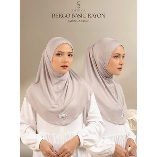 SHEEVA - Bergo Basic Cotton Rayon Cooltech Hijab Instans Airflow Kerudung Sporty Muslim Lembut Nyaman