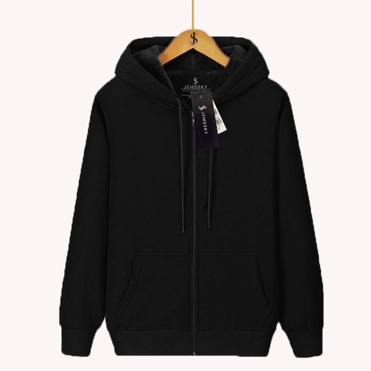 JEMSKKY - PLAIN DISTRO ZIPPER JACKET COOLEST UNISEX ZIPPER JACKET