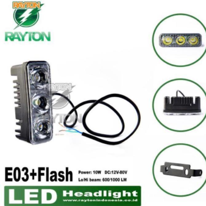 MATA RTD RAYTON E03 LED SPOTLIGHT 3 EYES FLASH ORIGINAL CREE LED BAR SPOTLIGHT 3 POINTS สีขาว E03