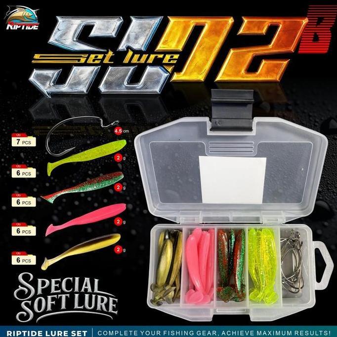 RIPTIDE 1 Set Box เหยื่อตกปลา Soft Lure SL-01 | SL-02 | SL-03 | SL-04 | สล-05 | SL-06 | สล-07 | SL-0