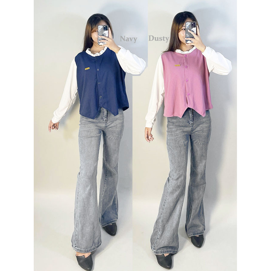 เบลเซอร์ผู้หญิง OPHELIA พร้อมคอดึง สไตล์เกาหลี TOP GL FASHION