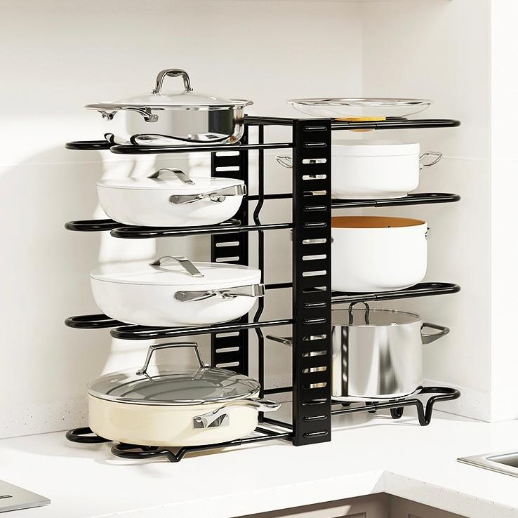 หม้อ LID RACK IRON DISH RACK MULTIPURPOSE สแตนเลสครัว RACK 8 TIERS