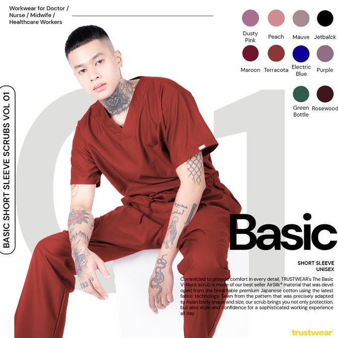 TRUSTWEAR - Basic Doctors Scrub / OKA OK Nurse / Short Sleeve Doctors Scrub Pants Set I