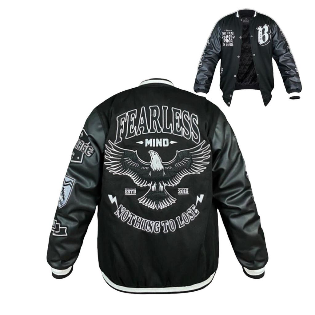 MONTEIGHT ผู้ชายและผู้หญิง Varsity Baseball Jacket - Varsity Jacket Vintage Baseball Oversize Jumbo 