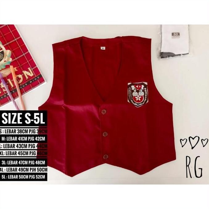 MERAH ELEMENTARY SCHOOL UNIFORM VEST ELEMENTARY SCHOOL UNIFORM RED SINGLET VEST