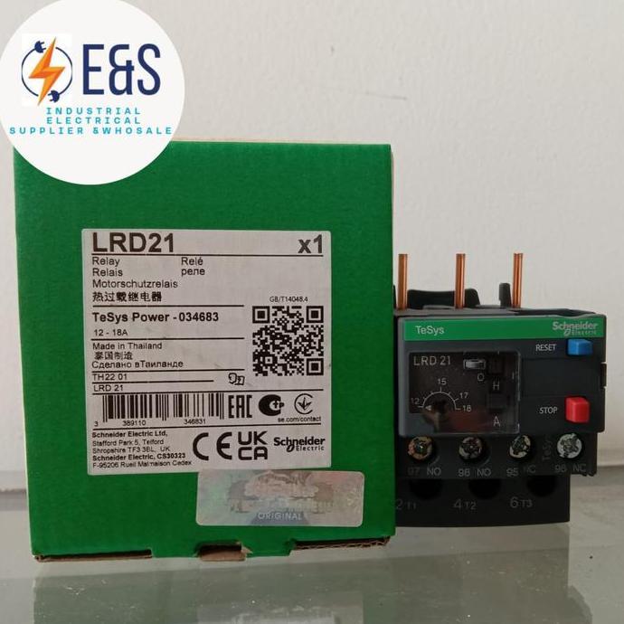 รีเลย์โอเวอร์โหลดความร้อน Schenider Lrd21 12-18A / Lrd 21 Scheneider