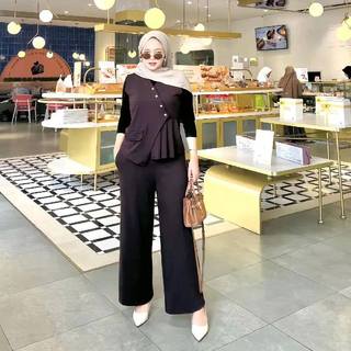 RACHEL SET CELANA +Rompi - Setelan Knit Premium - Vest Set Celana - Atasan Remaja Tanpa Manset Inner