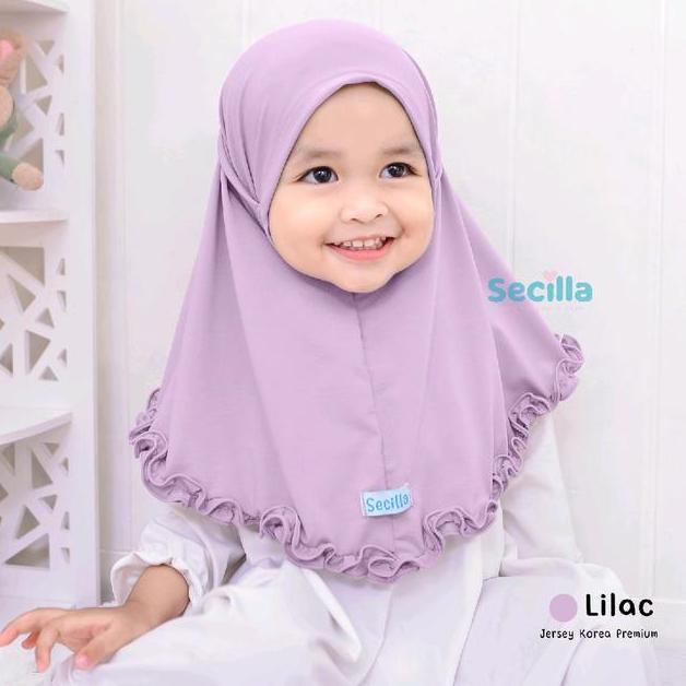 CURLY HIJAB Bergo Baby Girl 09 years Jersey Ity Korea