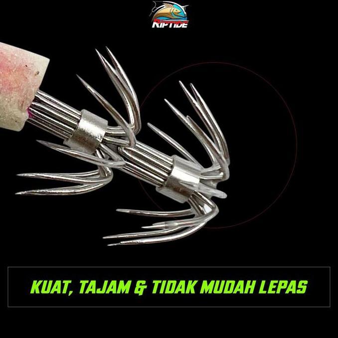 RIPTIDE EGI SELENA 2.5 เหยื่อตกปลา RIPTIDE LUNAR CUMI GLOW ในเข้มและหนู