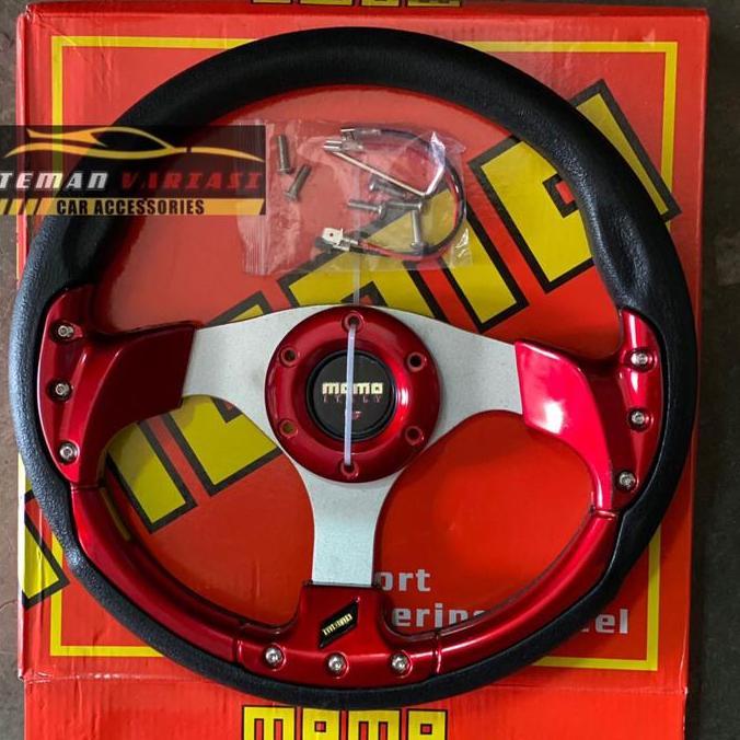 MERAH MOMO RASING RACING STEERING WHEEL 13INCH 13 INCH RED READY