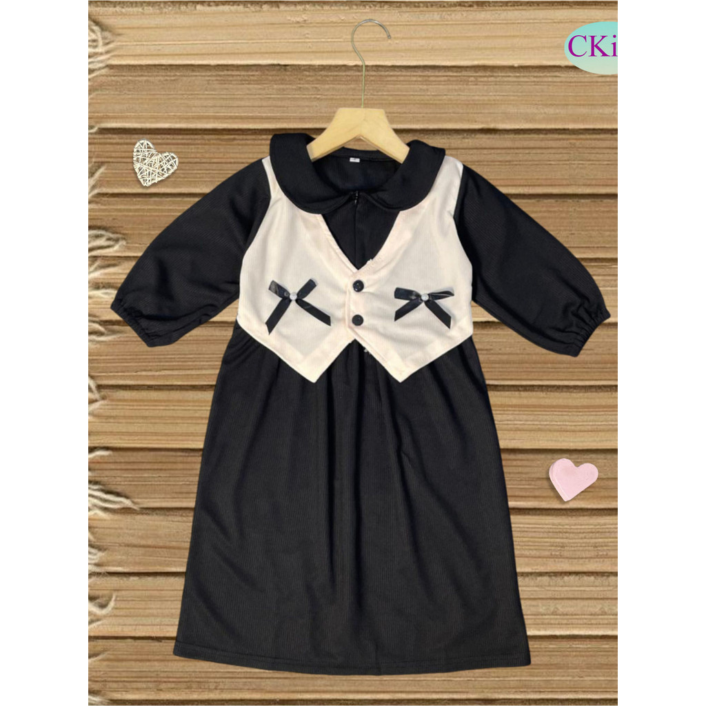 CKids เสื้อกั๊กสีขาวสําหรับเด็กผู้หญิง Eunha Ribbon