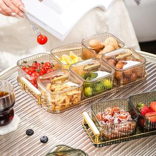 Gratong Nampan Toples Lebaran Akrilik Minimalis Wadah Penyimpanan Snack Elegan Tople Lebaran Set
