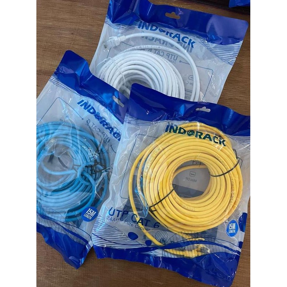 จัดส่งฟรี - INDOACK PATCH CORD UTP CAT 6 - 15 เมตร CAT6 สาย LAN