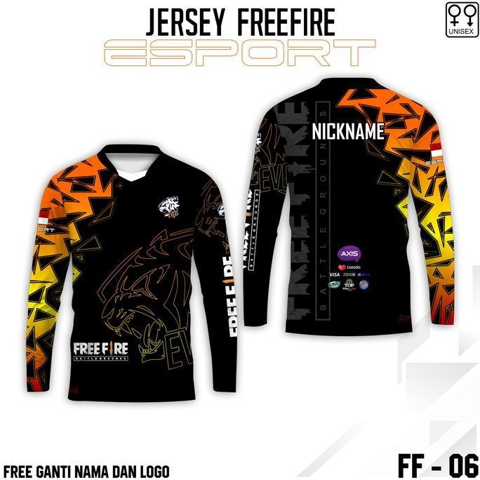Viral Jersey e sport shirt ff shirt esport gamer ff แขนยาวล่าสุด