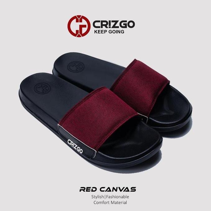 DS112 - Unisex Premium Maroon Crizgo Sleeper Sandals - ผ้าใบน้ําหนักเบา พื้นรองเท้ายางยืดหยุ่น กันลื
