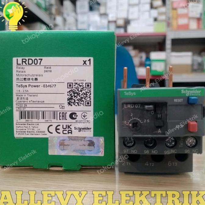 รีเลย์โอเวอร์โหลดความร้อน Lrd07 Schneider