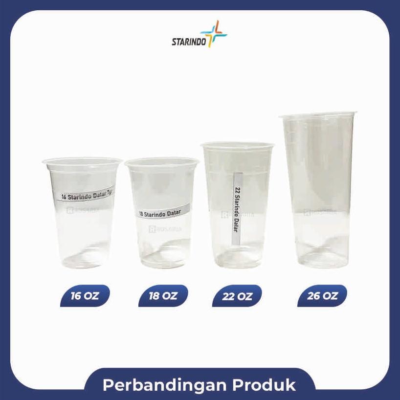 Starindo Plain Flat Cup 26 Oz 11 Gr พลาสติกใส Trending Drink Cup