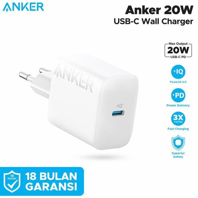 Anker Wall Charger Type C 20W PD iPhone Android PowerPort III Adapter