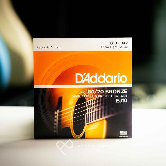 DAddario EJ10 / EJ 10 80/20 สายอะคูสติกแสงพิเศษสีบรอนซ์