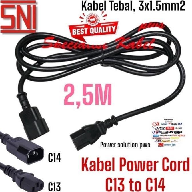 สายไฟ (รุ่น APC AP9870) ไม่ใช่สายไฟยี่ห้อ C13 ถึง C14 ความหนา 3x 1.5 มม. Sucofindo SNI / สายไฟ Outpu