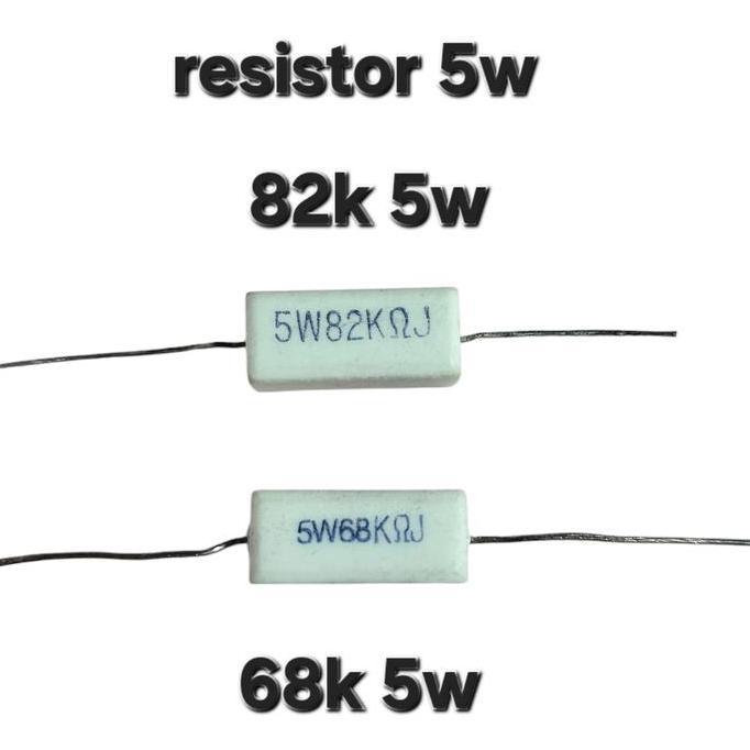ตัวต้านทาน 5W 5 วัตต์ W 56K 68K 82K 100K 5W82K 5W68K 68 82 K กิโลโอห์มความต้านทานบล็อกสีขาว R5W