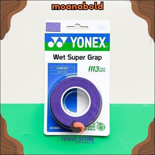 WHOLESALE Yonex Wet Super Grap AC102EX Tennis / Badminton Grip AC 102 EX Overgrip (3 ชิ้น)