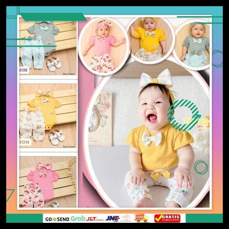 NEWBORN เสื้อผ้าเด็กผู้หญิง 0-20 MONTHS ZORA BABY ONESET + ZALIRA KIDS HEADSET BABY GIRLS SUIT / BAB