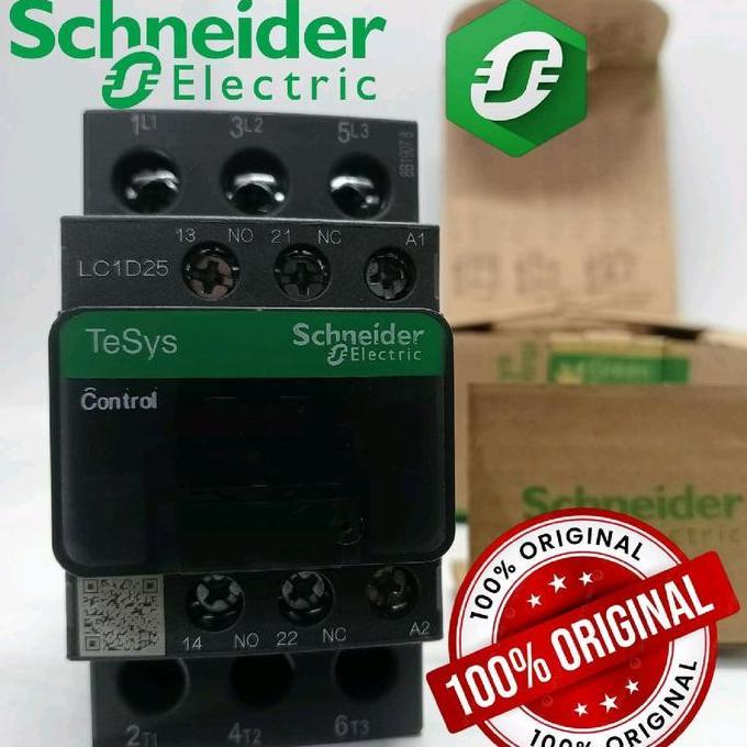 คอนแทคเตอร์ Schneider Lc1D25M7 40A 3Phase 220Vac/Original Schneider Converter Lc1D25 40A 3P Original