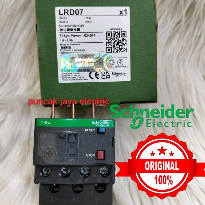 โอเวอร์โหลดความร้อน Schneider Lrd07 1.6-2.5A/Lrd 07 Schneider Original/Tor Contactor Schneider Tesys