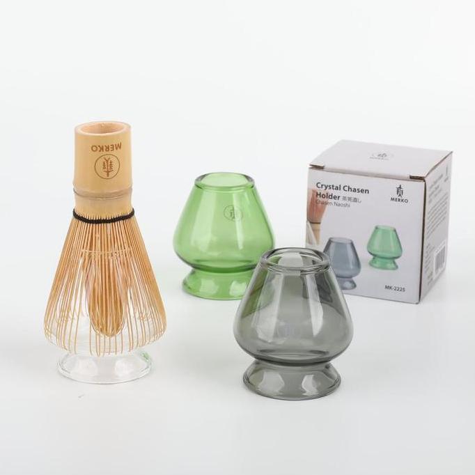 MERIKO Crystal Chasen Tate Matcha Bamboo Whisk Stand ขาตั้ง Chasen แก้วหนา