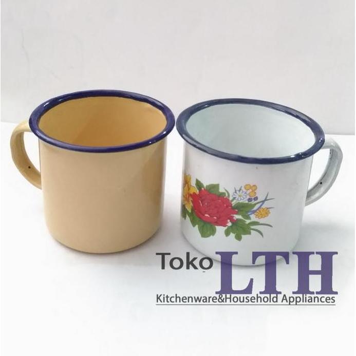New - Vintage Cups/Enamel Cups/Cant Cups - Plain (Per 6 ชิ้น)