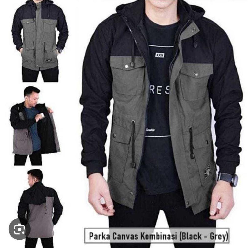 ต้นฉบับ COMBINATION PARKA JACKET/PARKA JACKET/MENS JACKET/COMBINATION PARKA JACKET ผลิตจากผ้าใบพรีเม