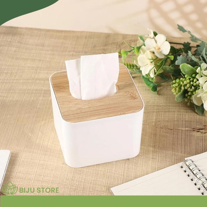 TISSUE BOX TISSUE HOLDER WHITE BLACK WOOD MOTIF SMALL MINIMALIST NORDIC SIZE SMALL MULTIFUNCTION WOO