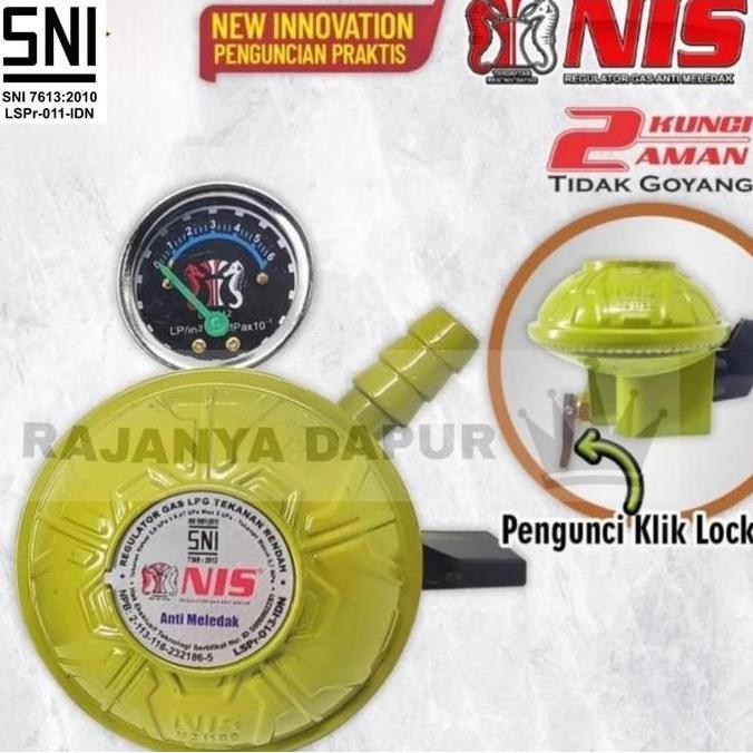 NIS Click Lock Gas Regulator (N2 11 BB) - Low Pressure - ล็อคคู่รุ่นที่สอง NIS - หัวปรับเตาแก๊สล็อคค