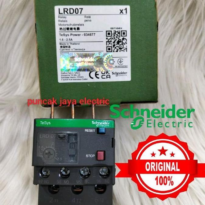 Thermal Overload Schneider Lrd07 1.6-2.5A/Lrd 07 Overload Schneider Original/Tor Contactor Schneider