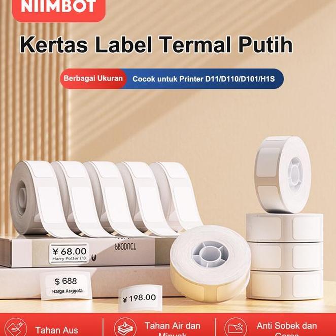 MATA Niimbot D11D110D101H1Sd11Hd110M กันน้ําน้ํามันหลักฐานฉลากความร้อนสติกเกอร์กระดาษตาสีขาวบริสุทธิ