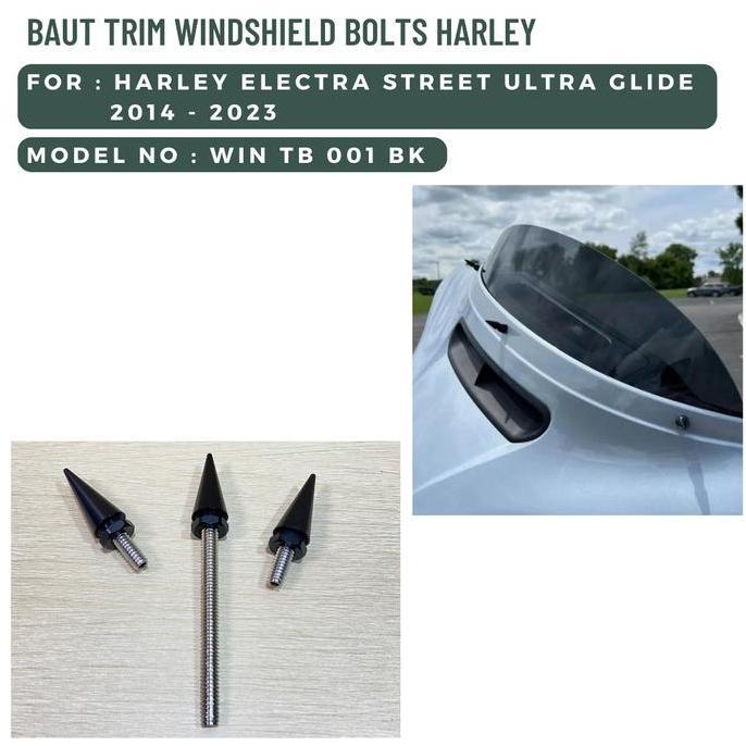 สลักเกลียวกระจกหน้ารถ Harley Electra Street Ultra Win Tb 001 Bk คุณภาพดีที่สุด