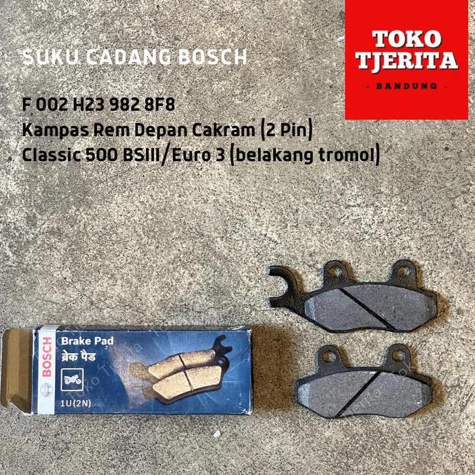 ผ้าดิสเบรคหน้า 2 ขา Classic 500 Euro 3 Bosch F002 H2392 8F8 Limited