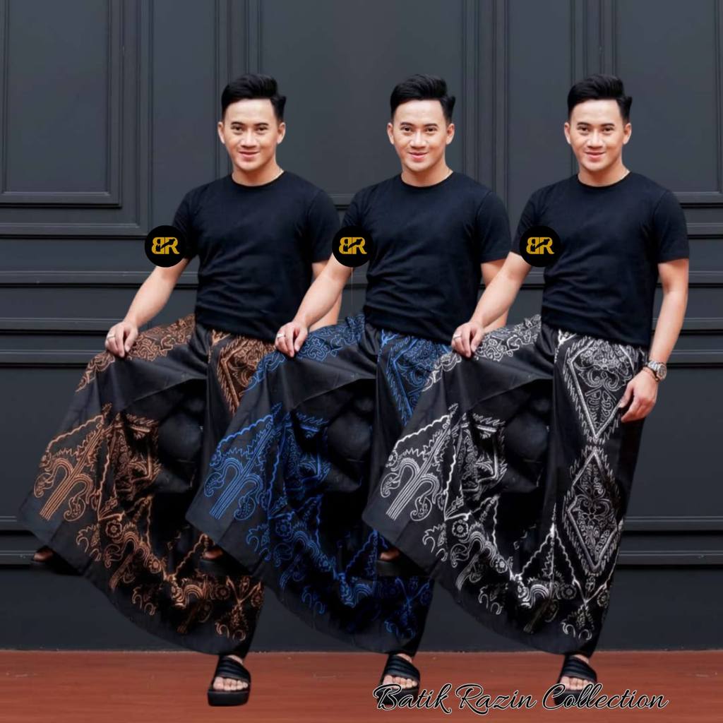 ผ้าถุงสําเร็จรูปผู้ชายใช้งานได้จริงเอวยางยืด | ผ้าซิ่นบาติกสําเร็จรูปสําหรับผู้ใหญ่ซีรีส์สีดํา