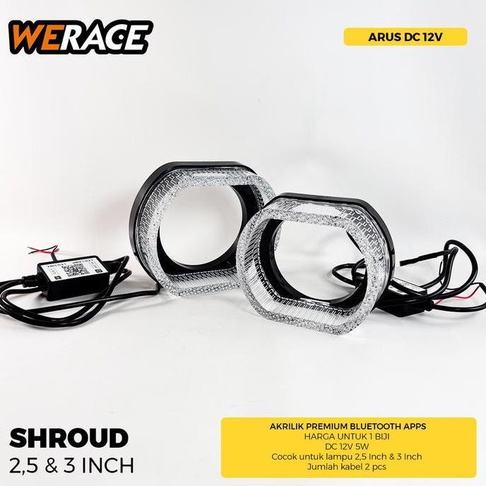 WERACE Shroud 5D RGB คริสตัล 2.5 / 3 นิ้วอะคริลิคพรีเมี่ยมบลูทูธ Apps โปรเจคเตอร์ Biild DC 12V 1 ชิ้