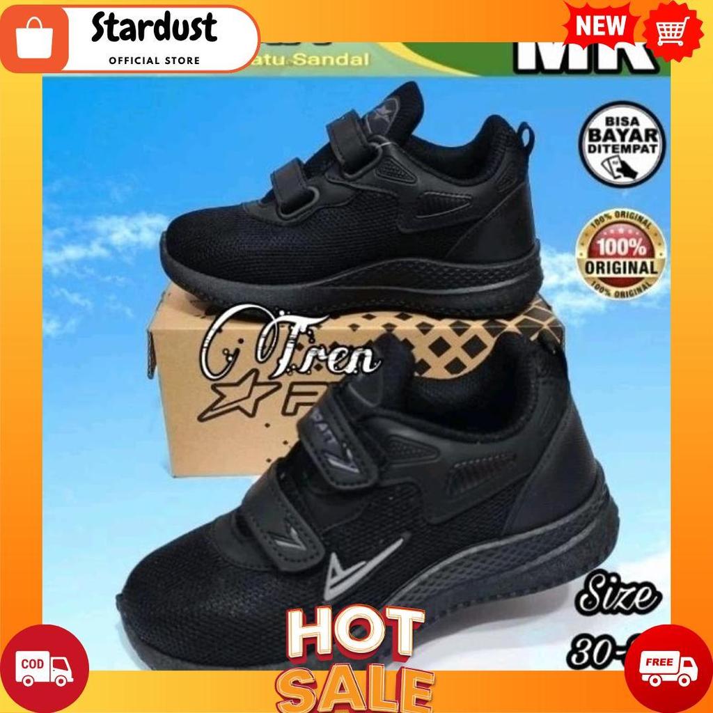 PRO ATT SCHOOL รองเท้าสําหรับ BOYS AND GIRLS สีดําและสีขาวพร้อม CRETAKAN PROATT สีดําขนาด 31 ถึง 38 