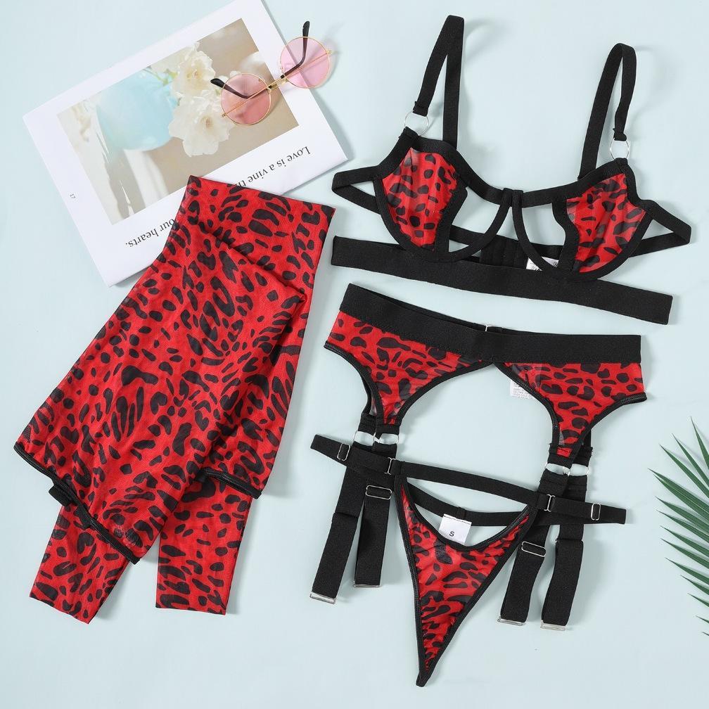 MERAH N6114 ชุดชั้นในเซ็กซี่คอสเพลย์สีแดงและสีชมพูเซ็กซี่ชุดชั้นใน Underwire Hot Binal