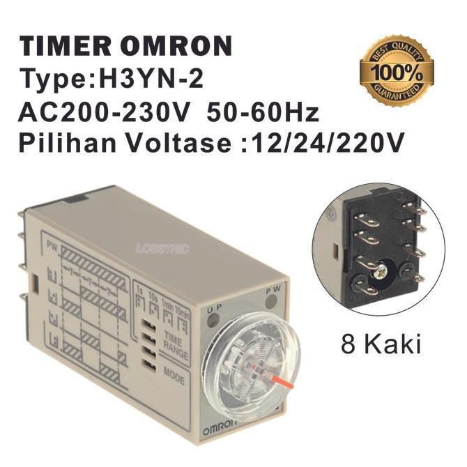 OMRON H3YN-2 8PIN 12VDC/24VDC/220VAC TIMER
