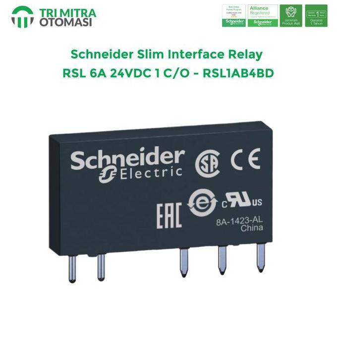 รีเลย์อินเทอร์เฟซ Schneider Slim Rsl 6A 24Vdc 1 C/O - Rsl1Ab4Bd Forsale!