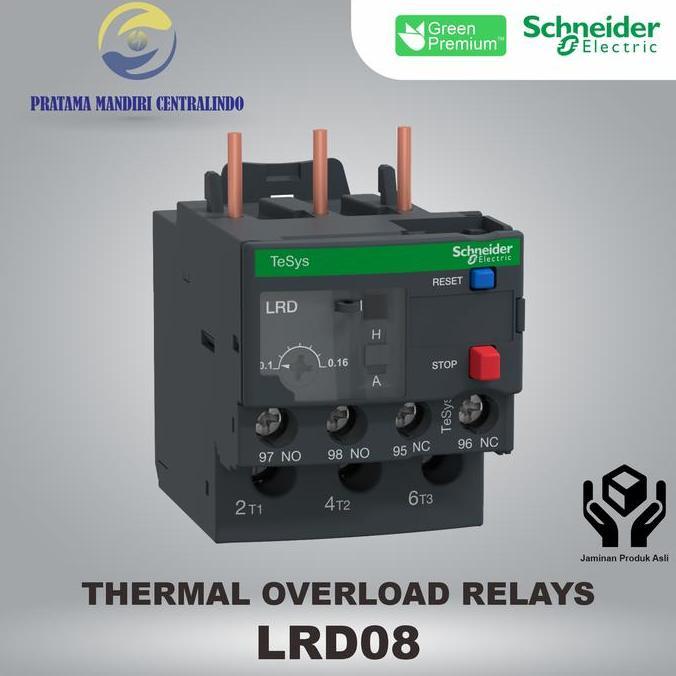 Lrd08 Thermal Overload Relay Schneider Original Sni (2.5A - 4A)