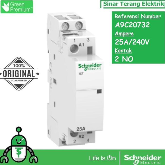 คอนแทคเตอร์ Din Ict 2P 25A 2No A9C20732 Schneider Electric Acti9 ใหม่ล่าสุด