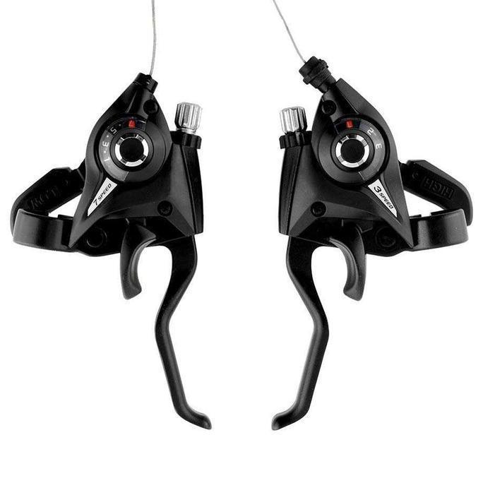 ตัวควบคุมความเร็วเกียร์จักรยาน Speed Shifter 7 ความเร็วขวาซ้ายเบรค Handle Operation 2 ชิ้น