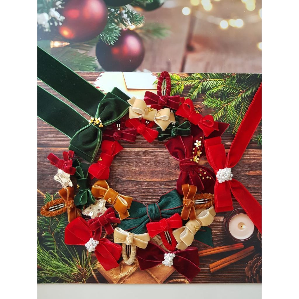 CHRISTMAS RIBBON CLIPS (พร้อมคลิปหนีบ)