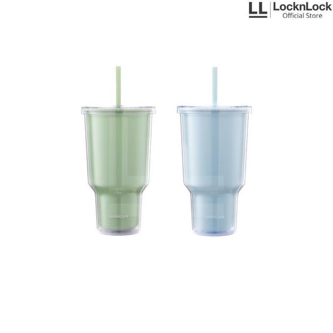 ใหม่- แก้วเก็บความเย็น Locknlock Double Wall พร้อมหลอด