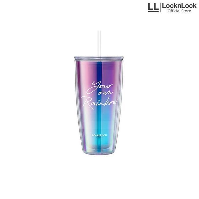 Saveme- Locknlock Rainbow Double Wall แก้วเก็บความเย็นพร้อมหลอด 750มล